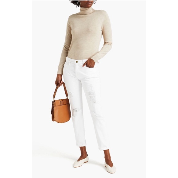 FRAME NWOT Le Garçon Straight Leg Distressed Rolled Cuff Boyfriend Jeans SZ 25 - Picture 13 of 15